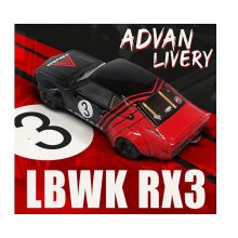 Inno64 1:64 LBWK Mazda RX3 Savanna Advan Livery Diecast Car IN64-LBWKRX3-02