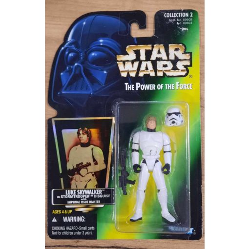 Star wars potf stormtrooper luke skywalker (holo card) 10cm