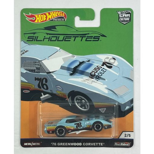 Hot Wheels '76 Greenwood Corvette Silhouettes Blue 2019 Premium Real Riders Z5