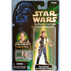   Star Wars POTF Han Solo mit Blaster & CommTech Chip, Green Card Hasbro