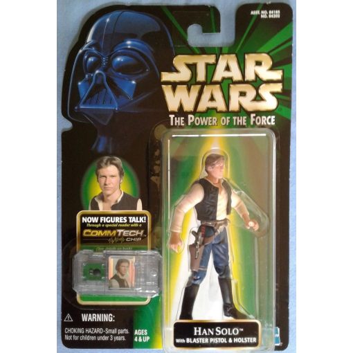 Star Wars POTF Han Solo mit Blaster & CommTech Chip, Green Card Hasbro